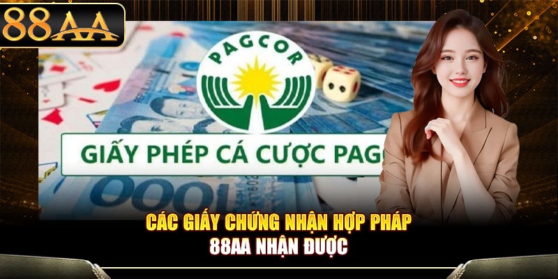 Các giấy chứng nhận hợp pháp có được
